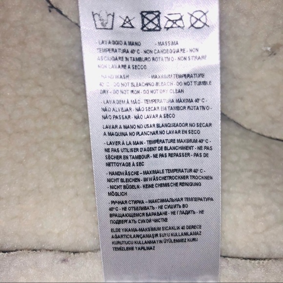 A|X Armani Exchange Biker Faux Shearling Leather Moto Jacket Long Vest size L - Picture 14 of 16